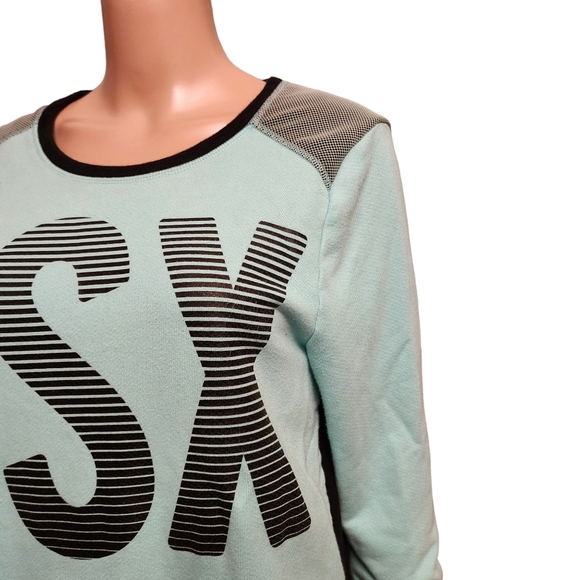 Victoria's Secret VSX Sport Seafoam Boxy Cutout back Sweatshirt - Picture 3 of 10